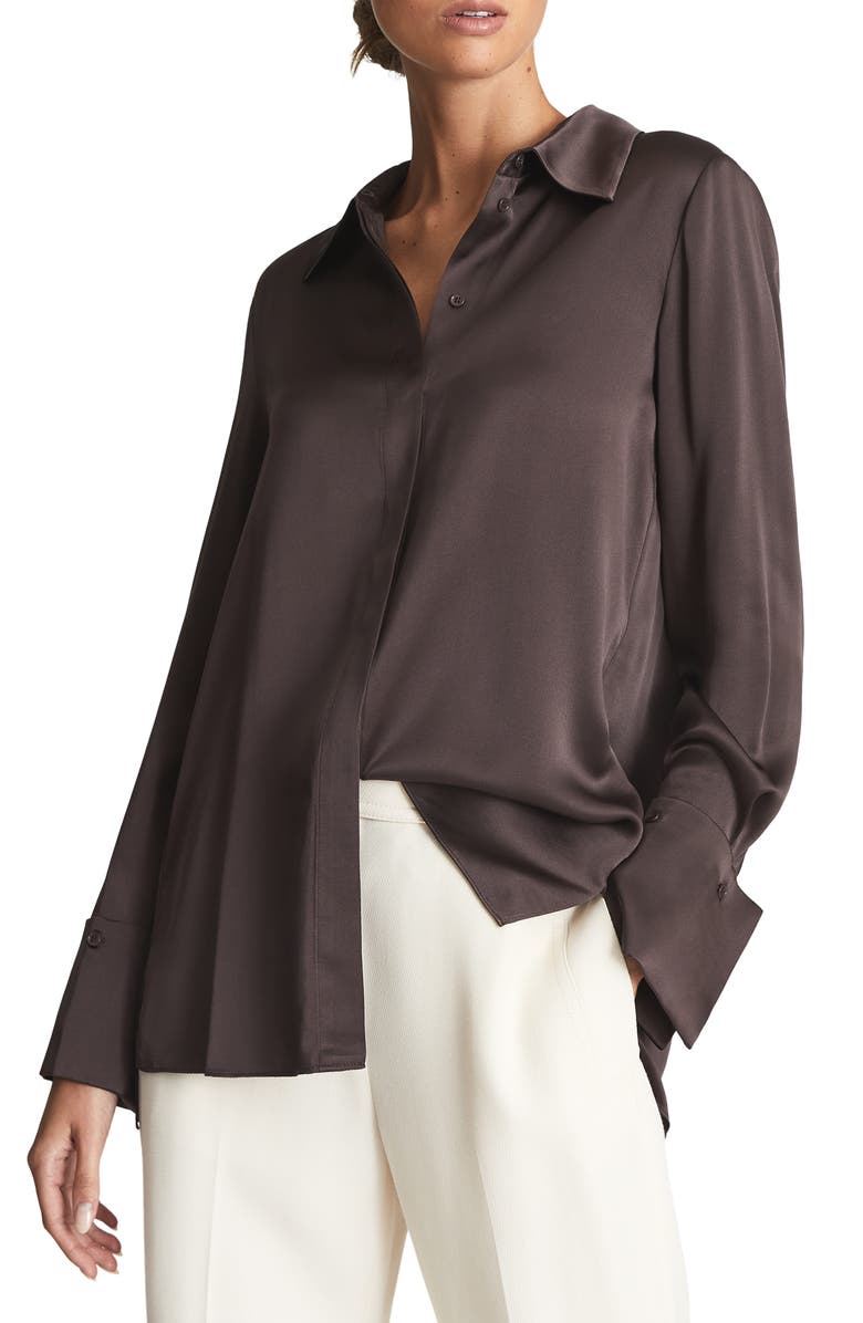 Reiss Hailey Silk Button-Up Blouse, Main, color,