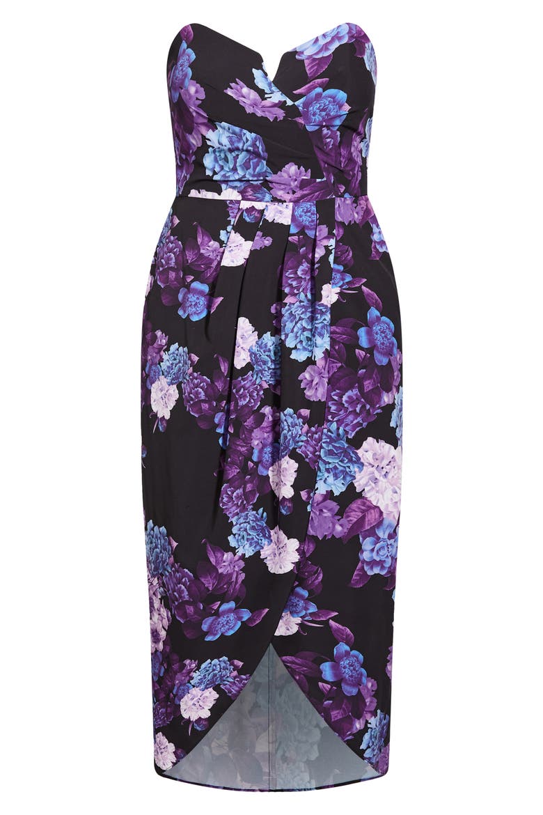 Floral Dress, Alternate, color, BLACK