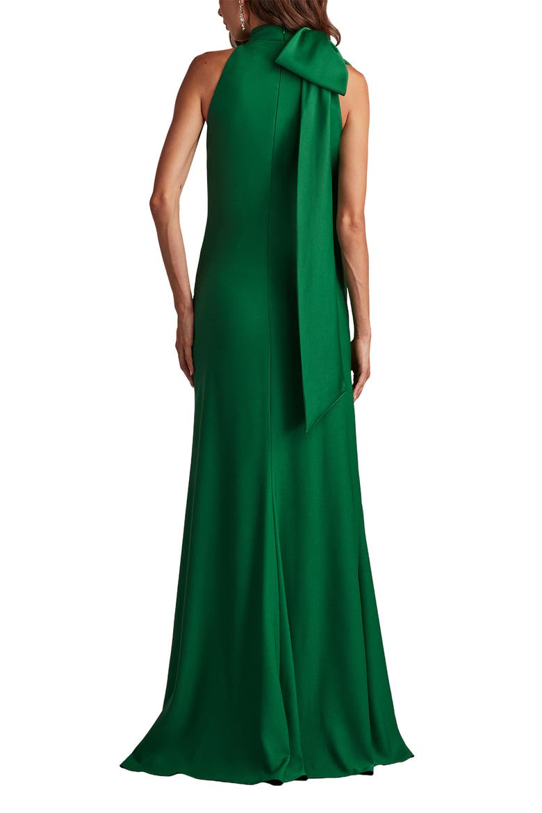 Bow Detail Sleeveless Gown, Alternate, color, BAMBOO