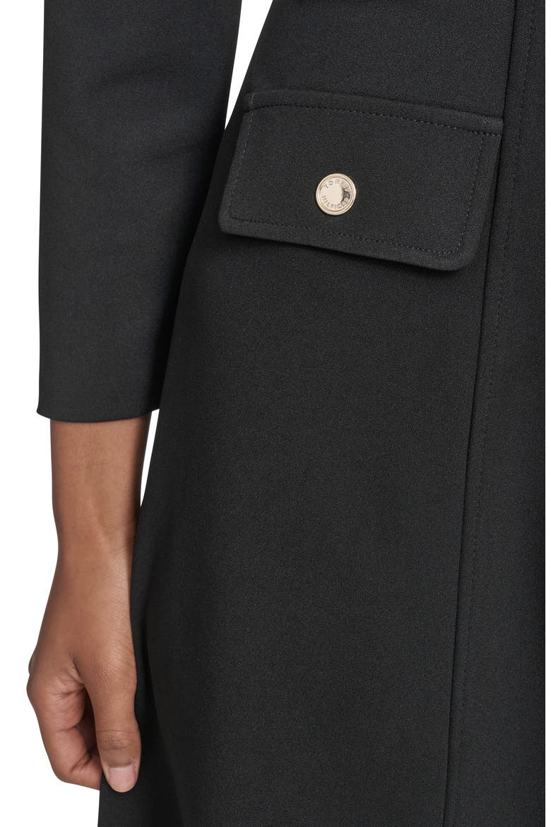 Long Sleeve Scuba Dress, Alternate, color, BLACK