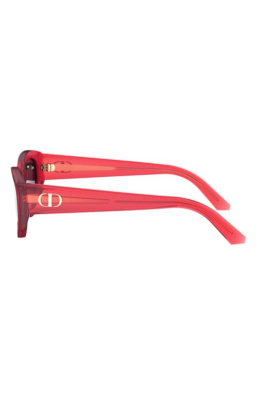 Dior Glow B1f 53mm Cat Eye Sunglasses In Shiny Bordeaux/blue
