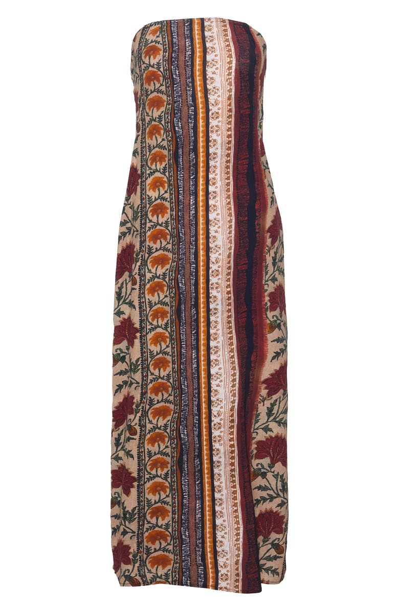 NASTY GAL Mixed Stripe Strapless Tie Back Maxi Dress, Alternate, color,