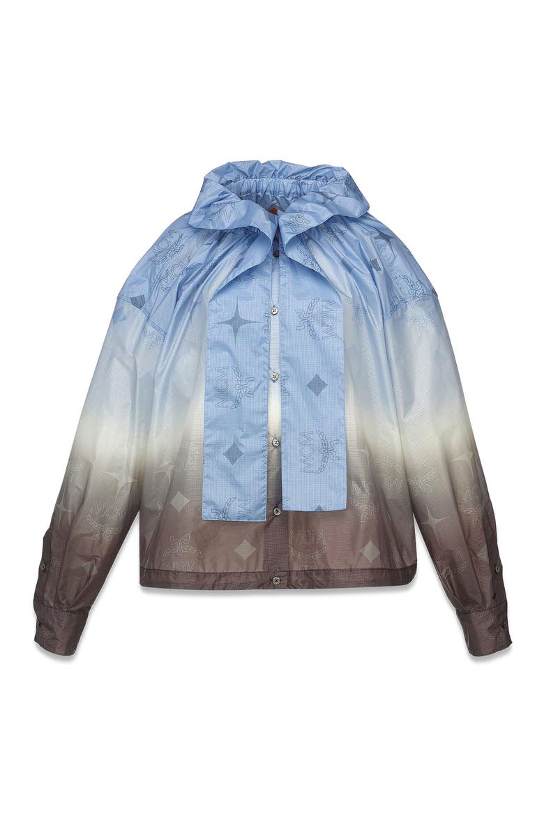 Gradation Monogram Ripstop Nylon Blouse, Main, color, Della Robbia Blue