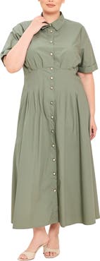 FREEMARKET Button Down Midi Dress