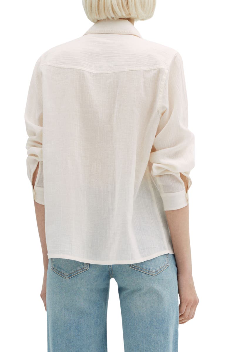 MANGO Embroidered Button-Up Shirt, Alternate, color, 