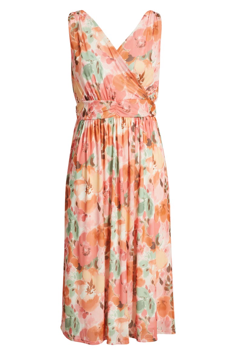 Floral Print Swing Dress, Alternate, color, CORAL