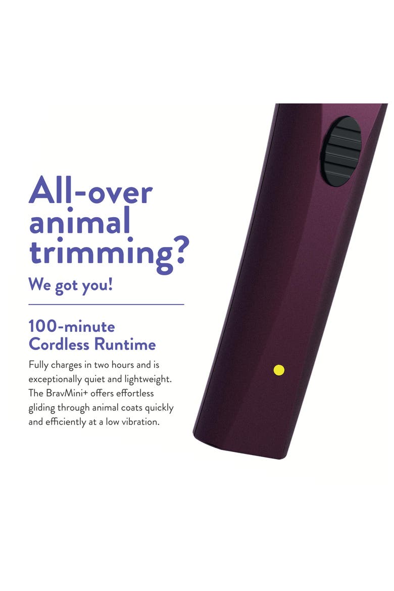 Bravmini+ Pet, Dog, Cat, & Horse Cordless Trimmer Kit, Alternate, color, Purple