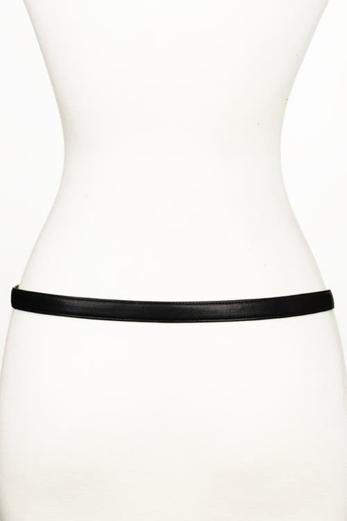 Raina Belts Rhinestones Buckle Leather Belt In Black