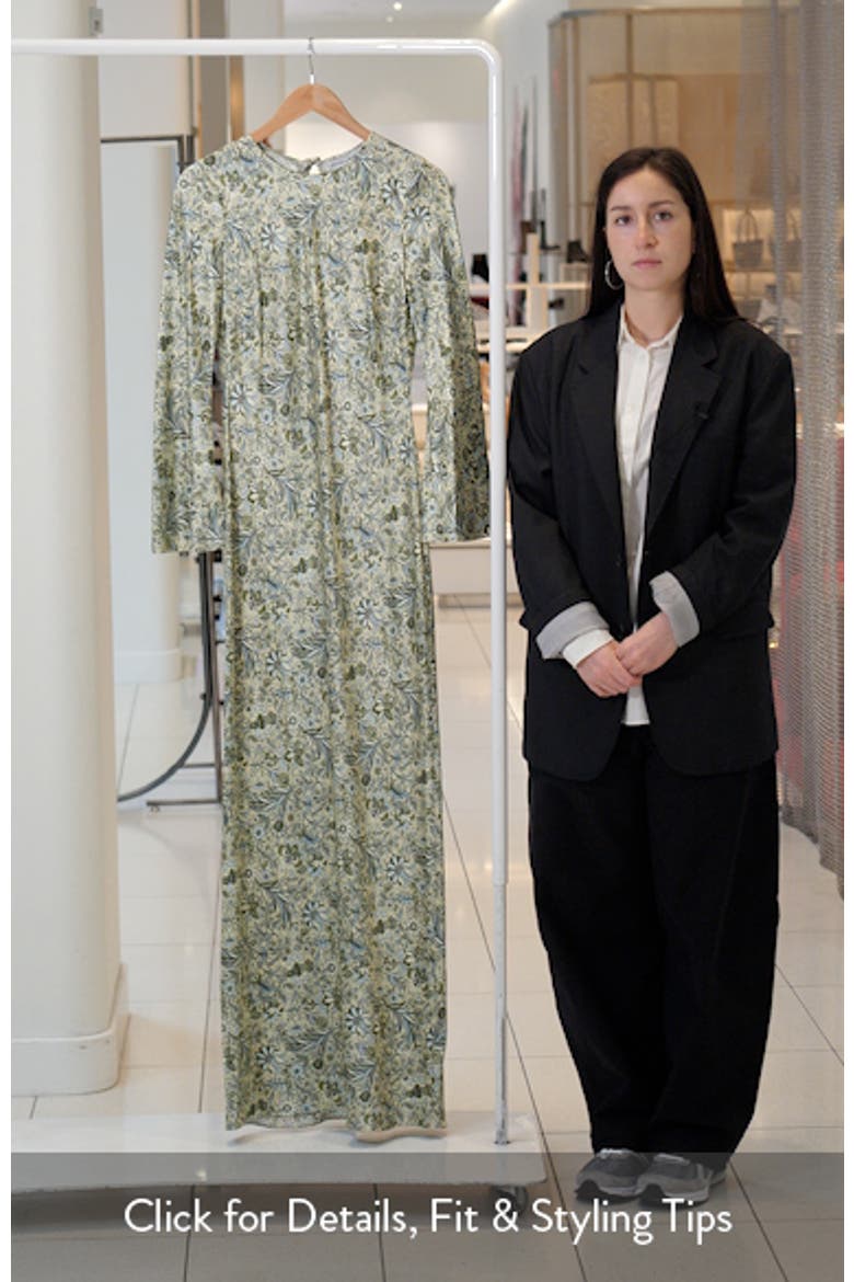 Gemma Paisley Floral Long Sleeve Satin Maxi Dress video