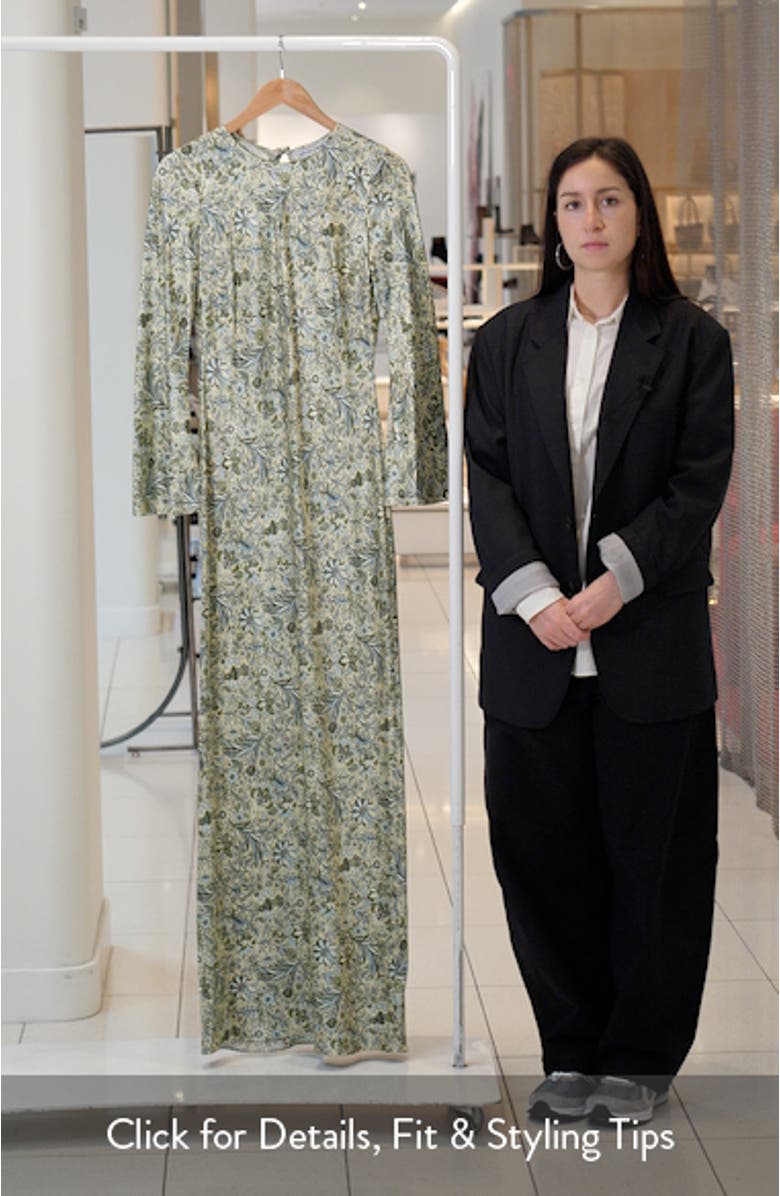 Gemma Paisley Floral Long Sleeve Satin Maxi Dress, sales video thumbnail