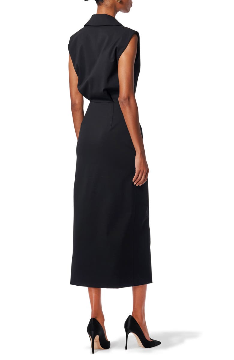 Carolina Herrera Sleeveless Trench Stretch Wool Midi Dress, Alternate, color, 