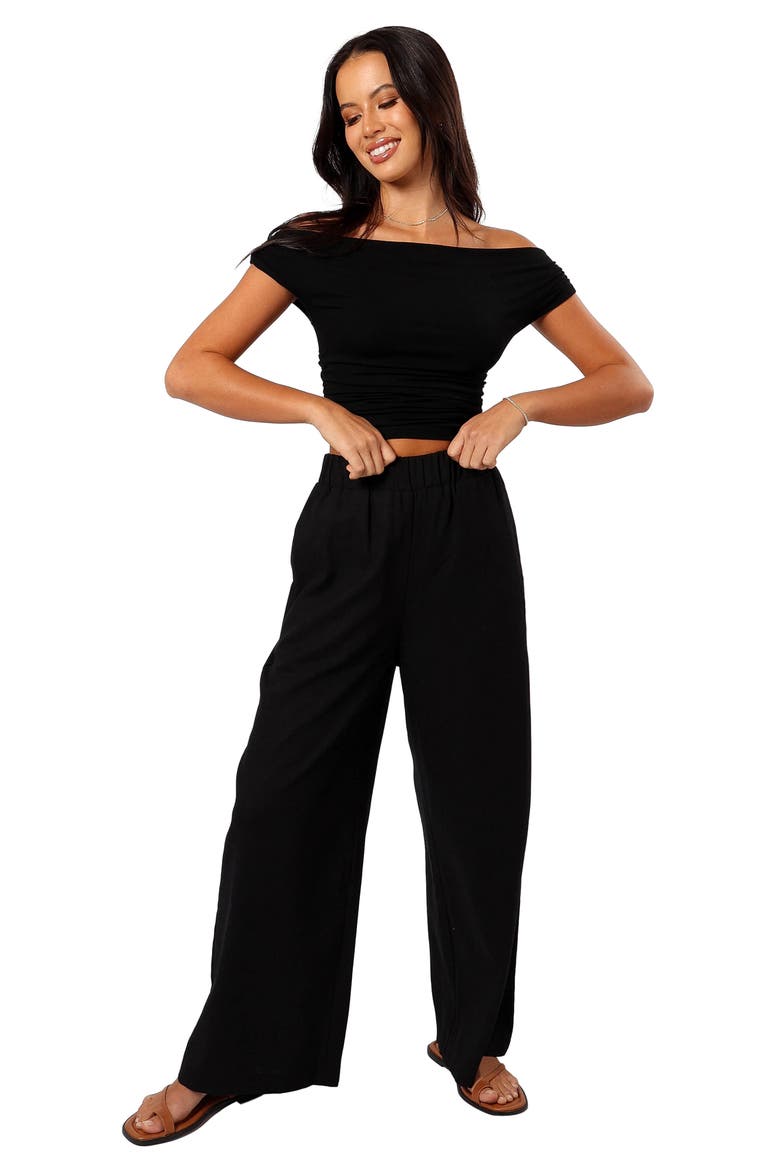 Soraya Wide Leg Pants, Alternate, color, BLACK
