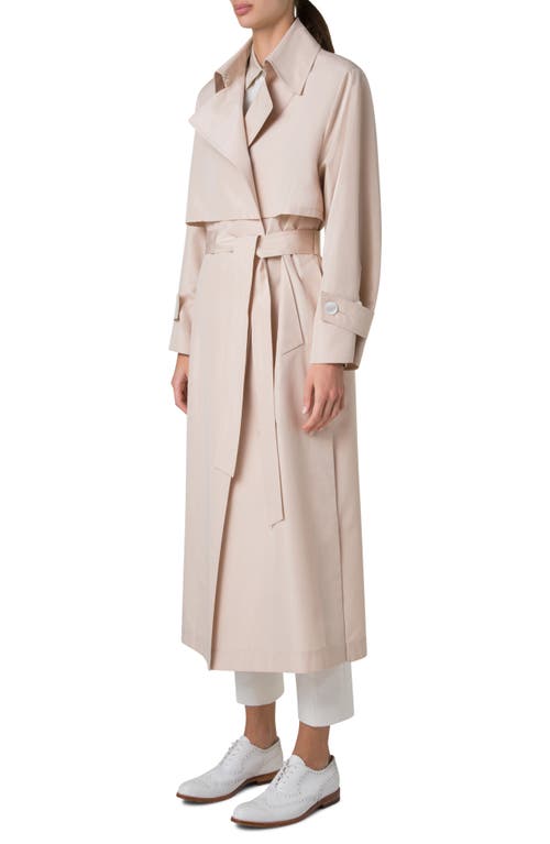 Shop Akris Haider Silk Taffeta Trench Coat In Sand
