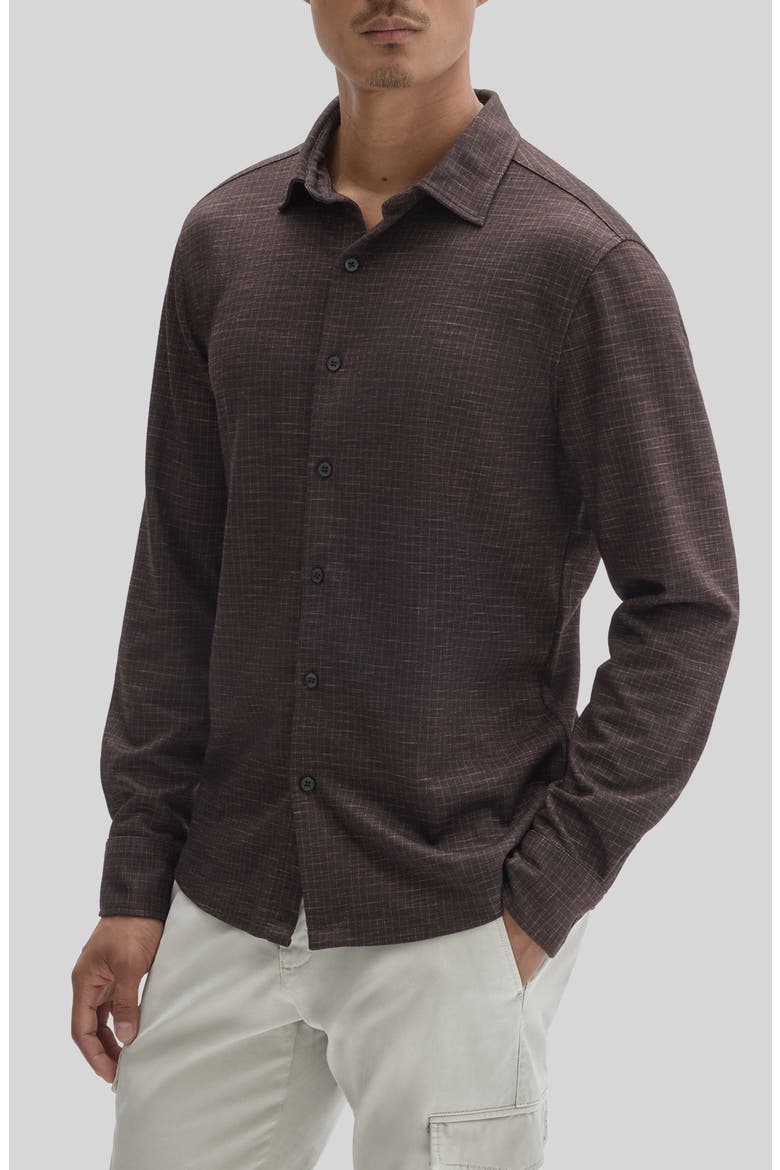 Howel Long Sleeve Knit Shirt, Main, color, RUSTY BROWN