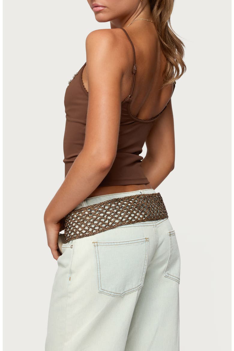Holland Beaded V-Neck Camisole, Alternate, color, BROWN