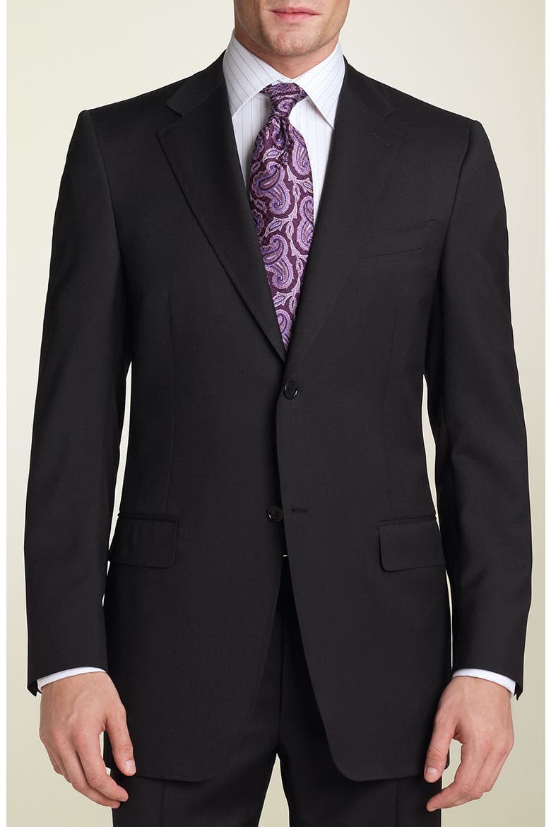 Navy Wool Suit, Main, color, BLACK