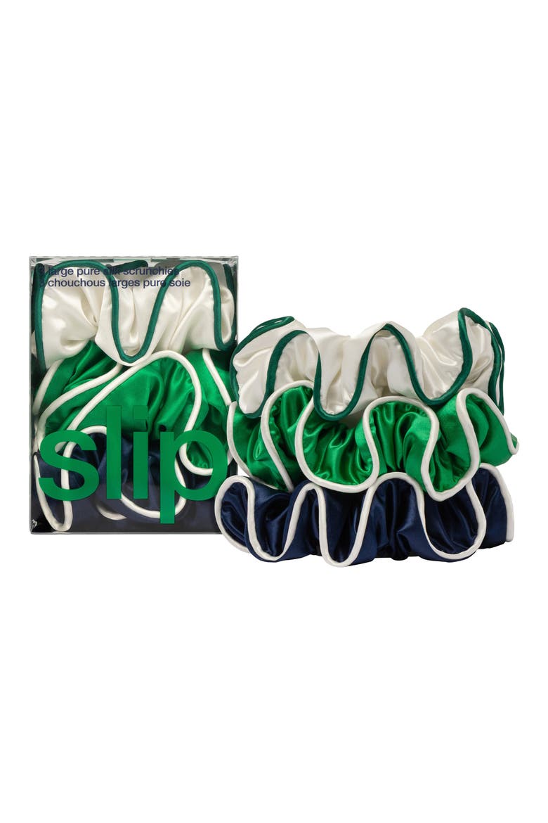 Game Day 3-Pack Pure Silk Large Scrunchies, Main, color, NO COLOR