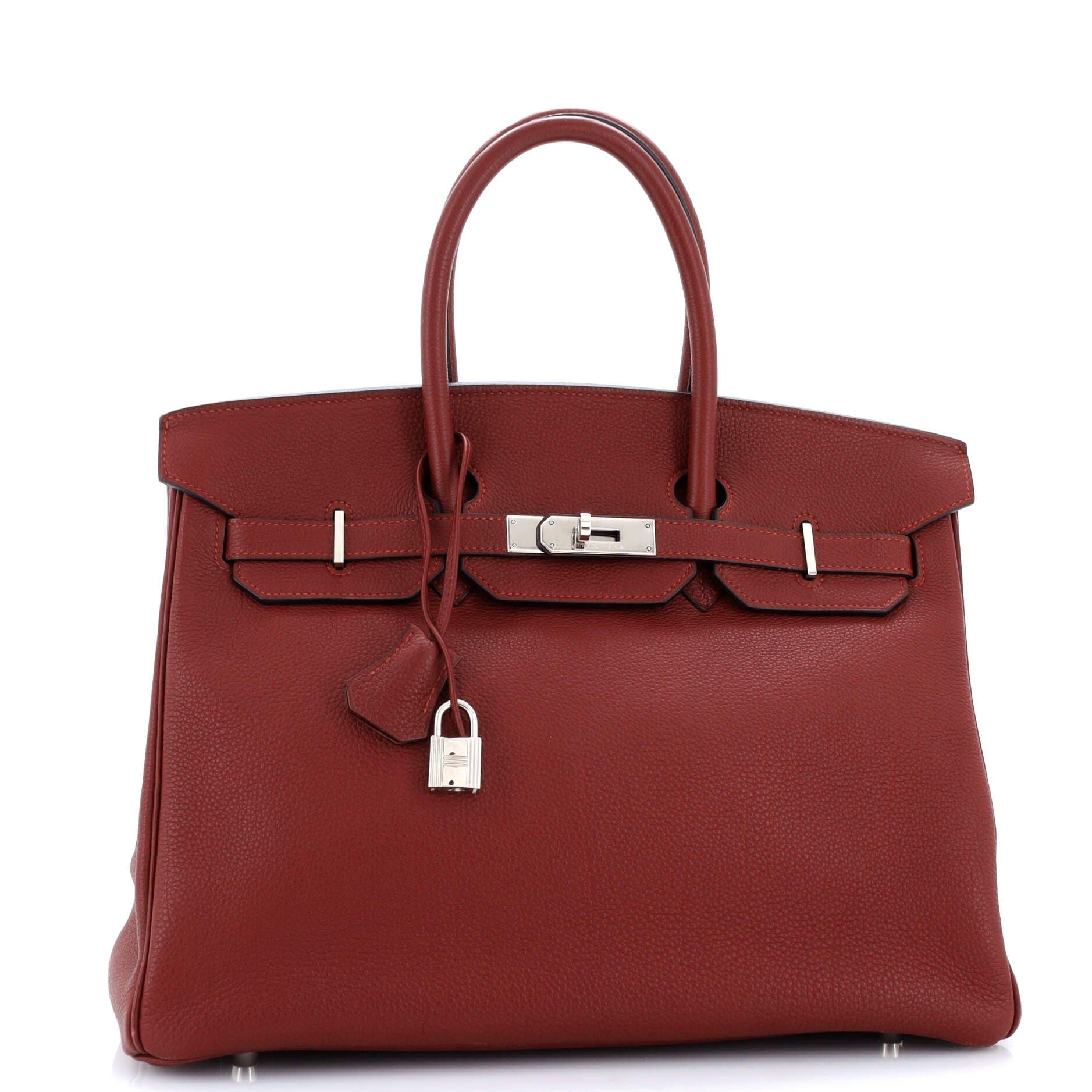 Pre-Owned Hermes Birkin Handbag Red Togo with Palladium Hardware 35, Alternate, color, Rouge H