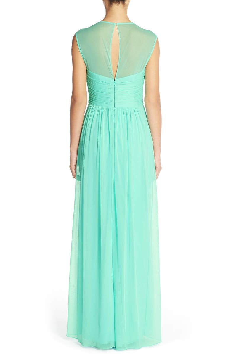 Alfred Sung Cap Sleeve Chiffon A-Line Gown, Alternate, color,