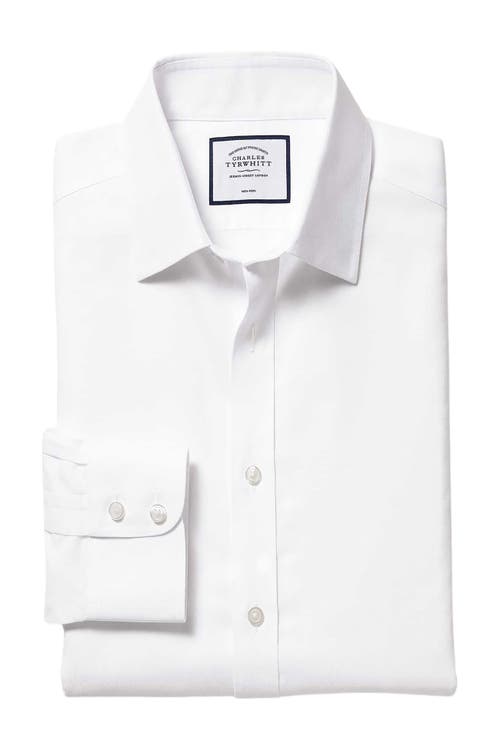 CHARLES TYRWHITT CHARLES TYRWHITT NON-IRON ROYAL OXFORD SLIM FIT SHIRT SINGLE CUFF
