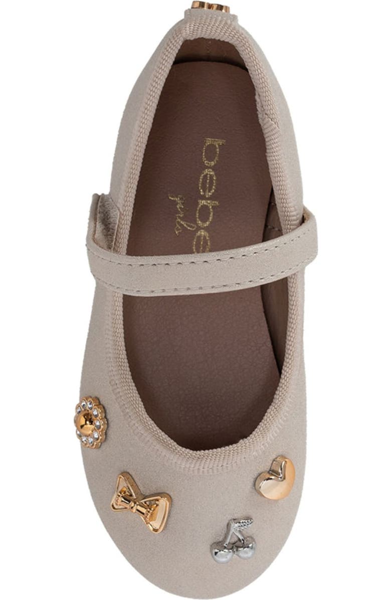 bebe Gigi Heart Dottie Mary Jane Flat, Alternate, color, Taupe