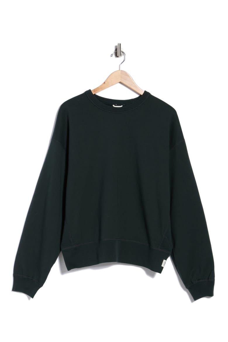 Midweight Terry Relaxed Crewneck Sweatshirt, Alternate, color, PETROL