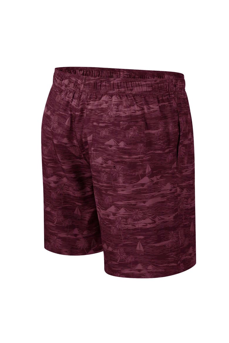 Men's Colosseum Maroon Mississippi State Bulldogs Ozark Swim Shorts, Alternate, color, Maroon