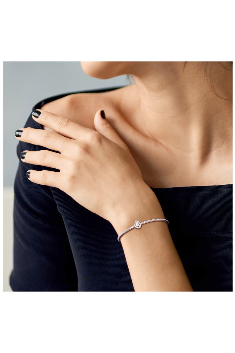 Lab Created Moissanite Bangle Bracelet, Alternate, color, WHITE