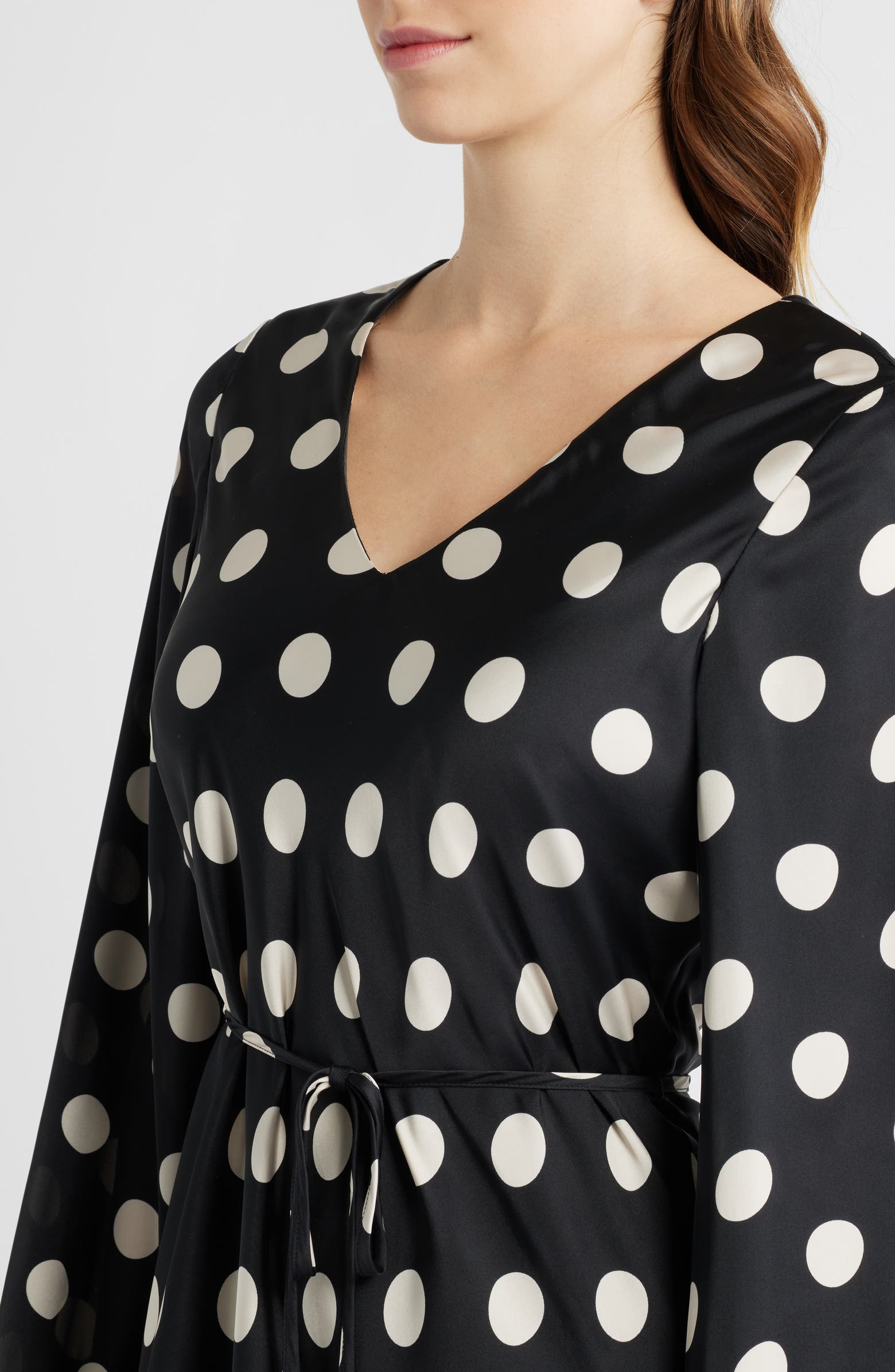 Sam Edelman Dot Long Sleeve Midi Dress Nordstrom