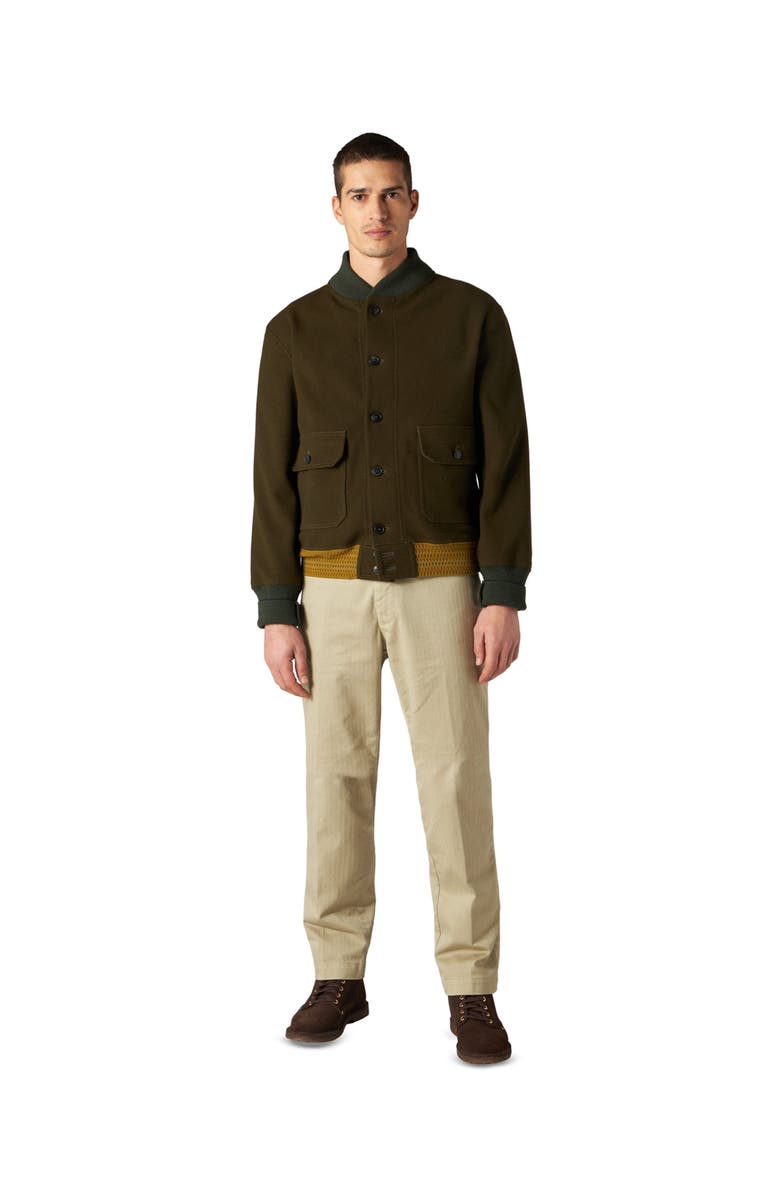 Fortela Cruiser Wool Twill Bomber Jacket, Alternate, color, Army Green