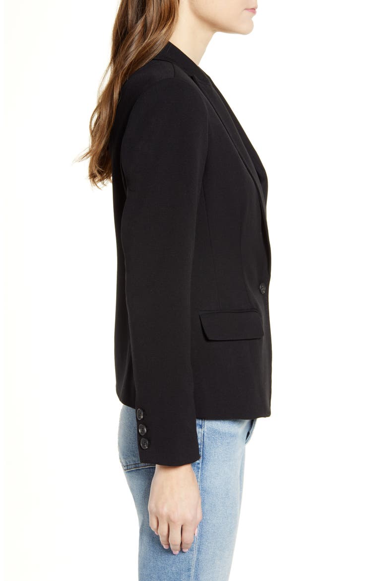 Nina Classic Notched Collar Blazer, Alternate, color, RICH BLACK