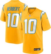 Nike Men's Nike Justin Herbert Gold Los Angeles Chargers Alternate Charger Power Game Player Jersey