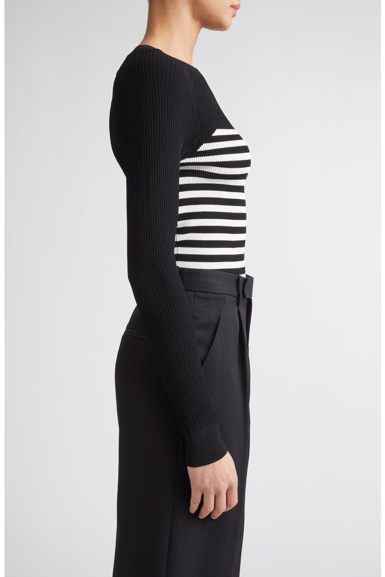 Braies Stripe Bodice Rib Sweater, Alternate, color, BLACK