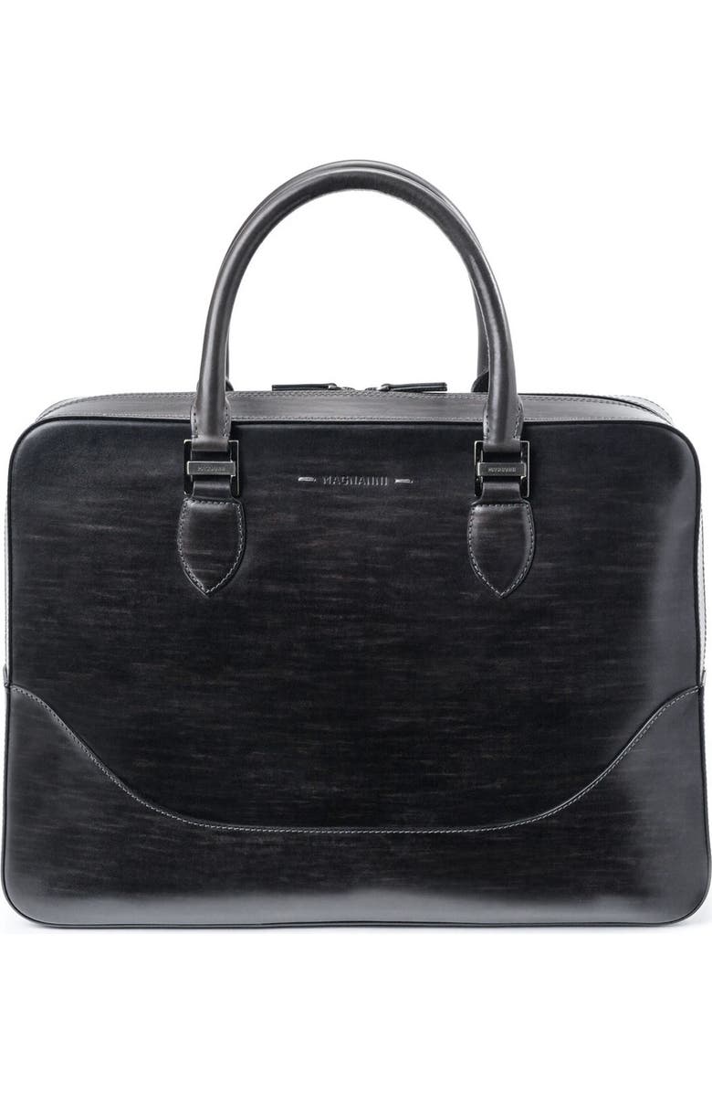 Magnanni Medium Leather Briefcase, Main, color,
