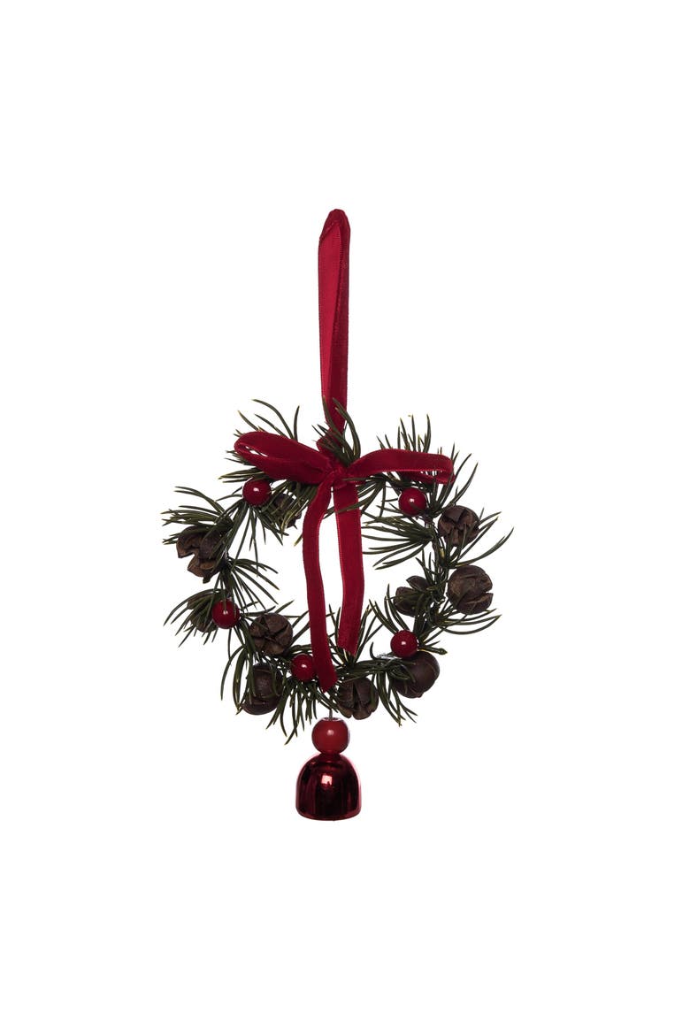 Red Berry Wreath Christmas Tree Ornament, Alternate, color, Red