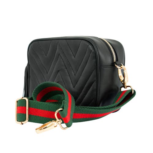 The Artisan & Company Mini Quilted Leather Camera Bag In Black