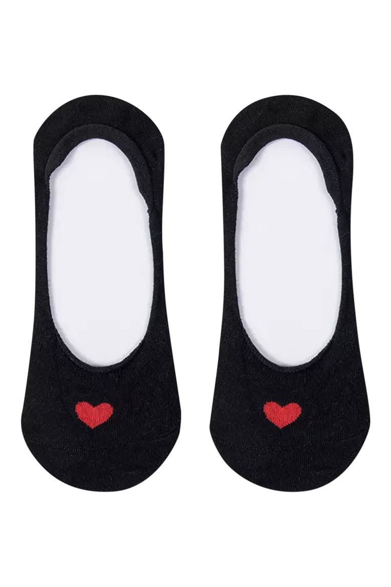 Assorted 3-Pack Secret Heart No Show Socks, Alternate, color, BLACK WHITE