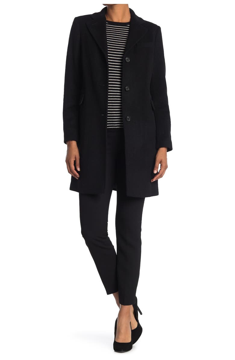 Lauren Ralph Lauren Reefer Felted Wool Blend Coat, Main, color, 