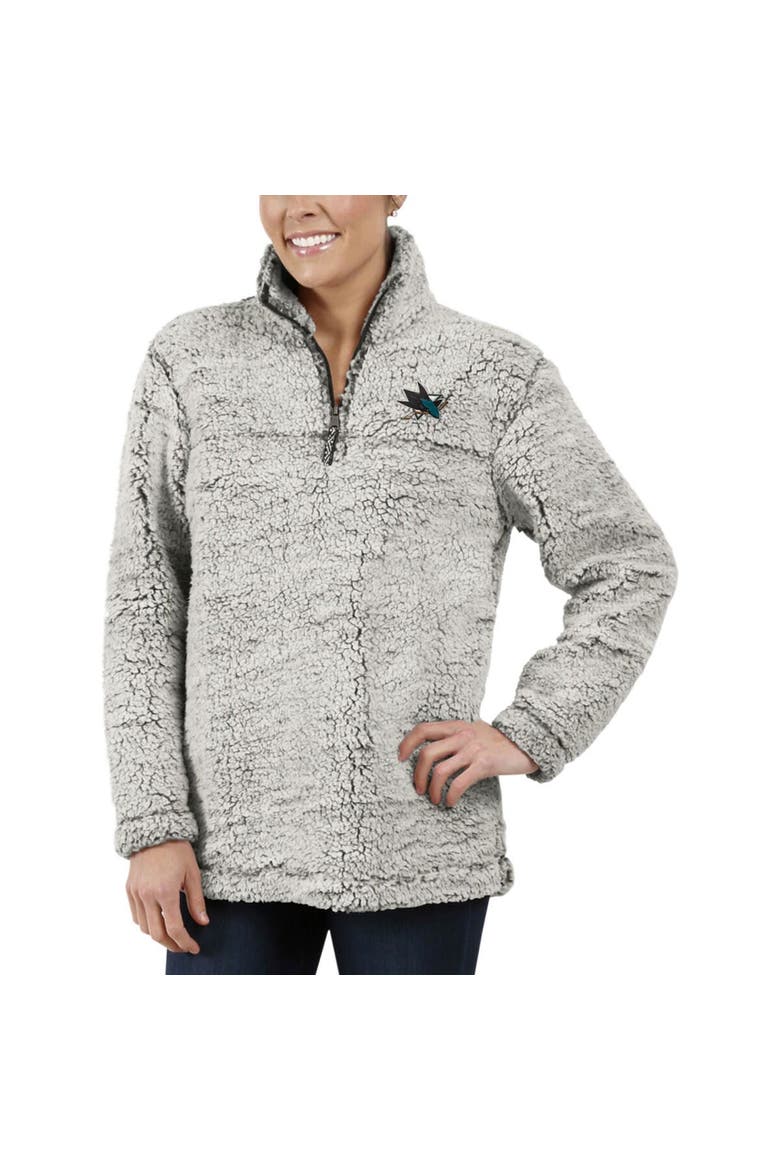 Women's G-III 4Her by Carl Banks Gray San Jose Sharks Sherpa Quarter-Zip Pullover Jacket, Alternate, color, Gray