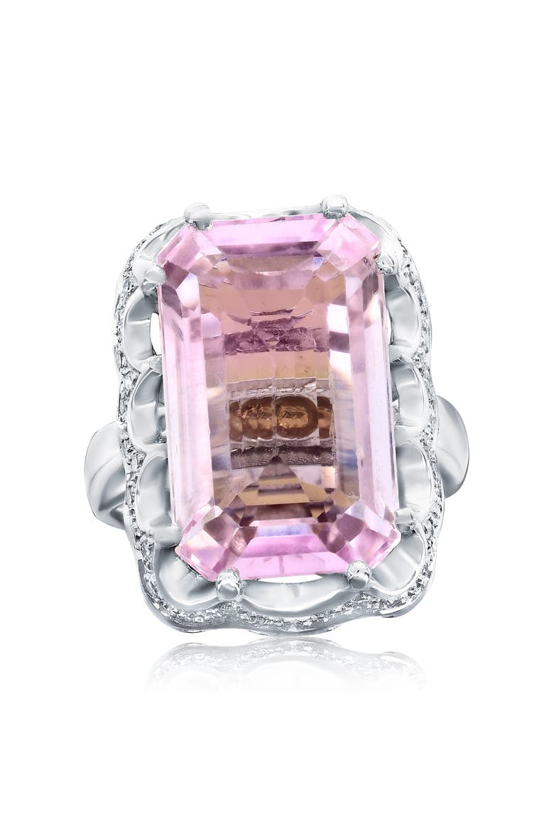 18K Gold Kunzite & Diamond Ring, Main, color, Pink