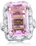 SOUZANA by Suzy Levian 18K Gold Kunzite & Diamond Ring