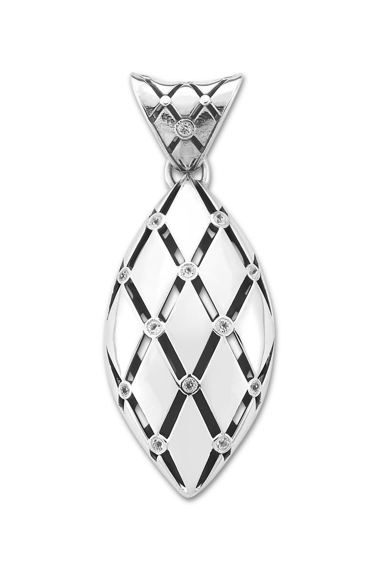 White Topaz Marquis Pendant, Main, color, SILVER