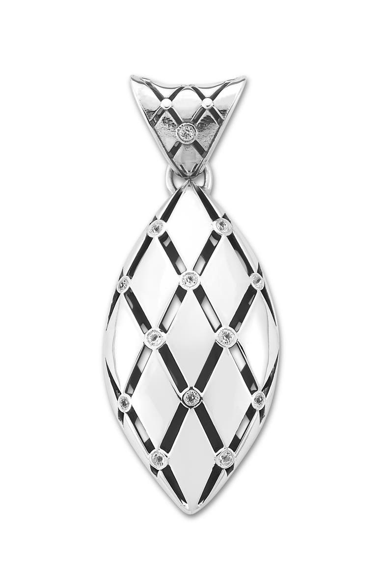 SAMUEL B. White Topaz Marquis Pendant, Main, color, Silver
