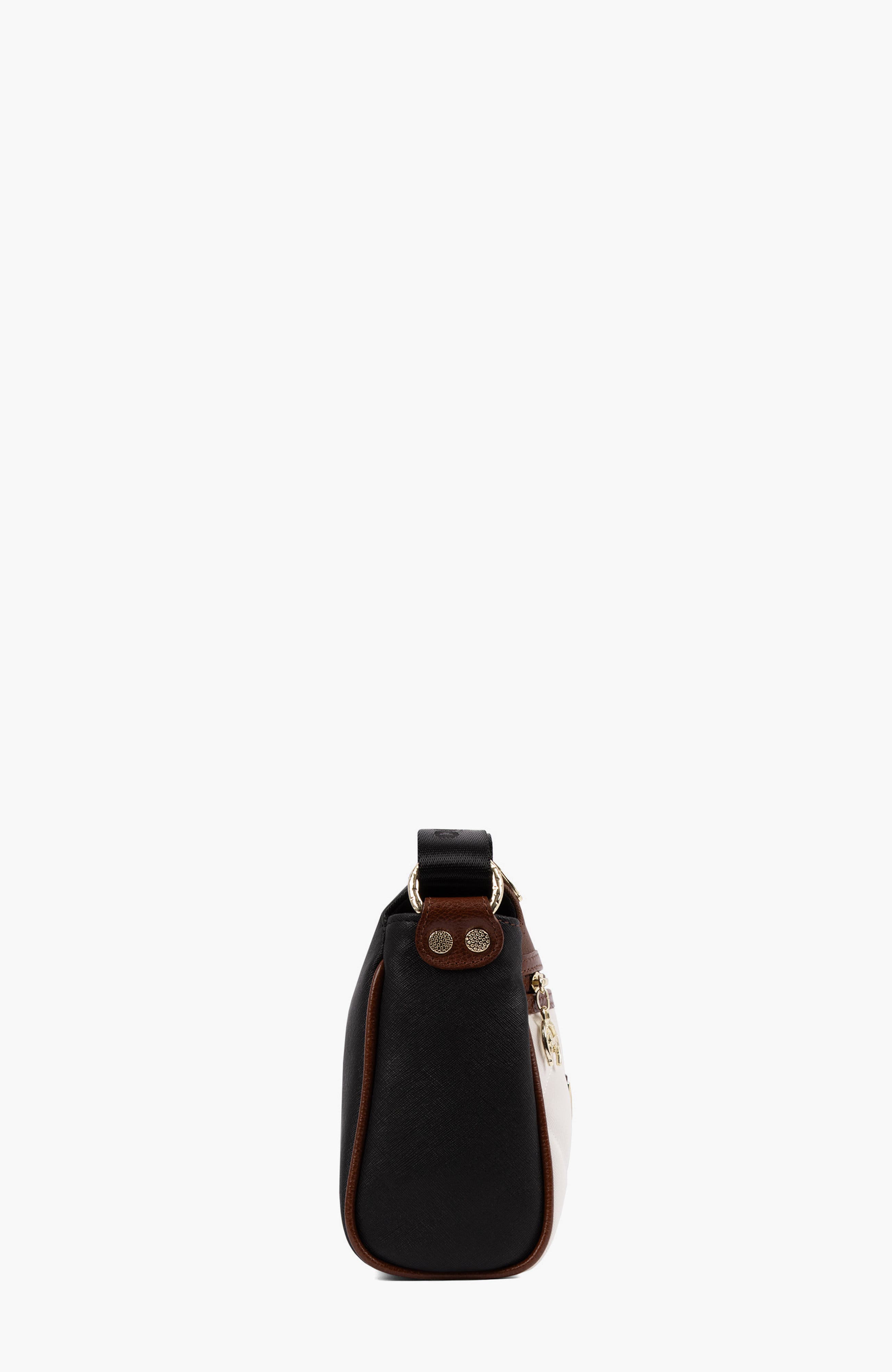 Poesie 373 Crossbody Bag, Alternate, color, Black / Camel Brown / White