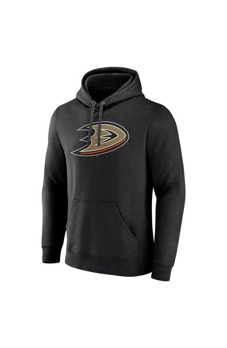 FANATICS Men's Fanatics Branded Black Anaheim Ducks Primary Logo Pullover Hoodie, Alternate, color, 