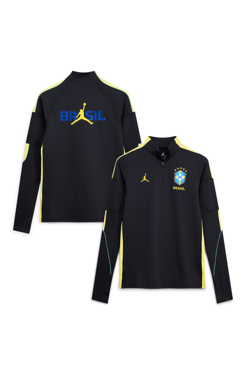 Jordan Brand Women's Jordan Brand Black Brazil National Team 2026 Strike Dri-FIT Long Sleeve Quarter-Zip Drill Top, Main, color, Black
