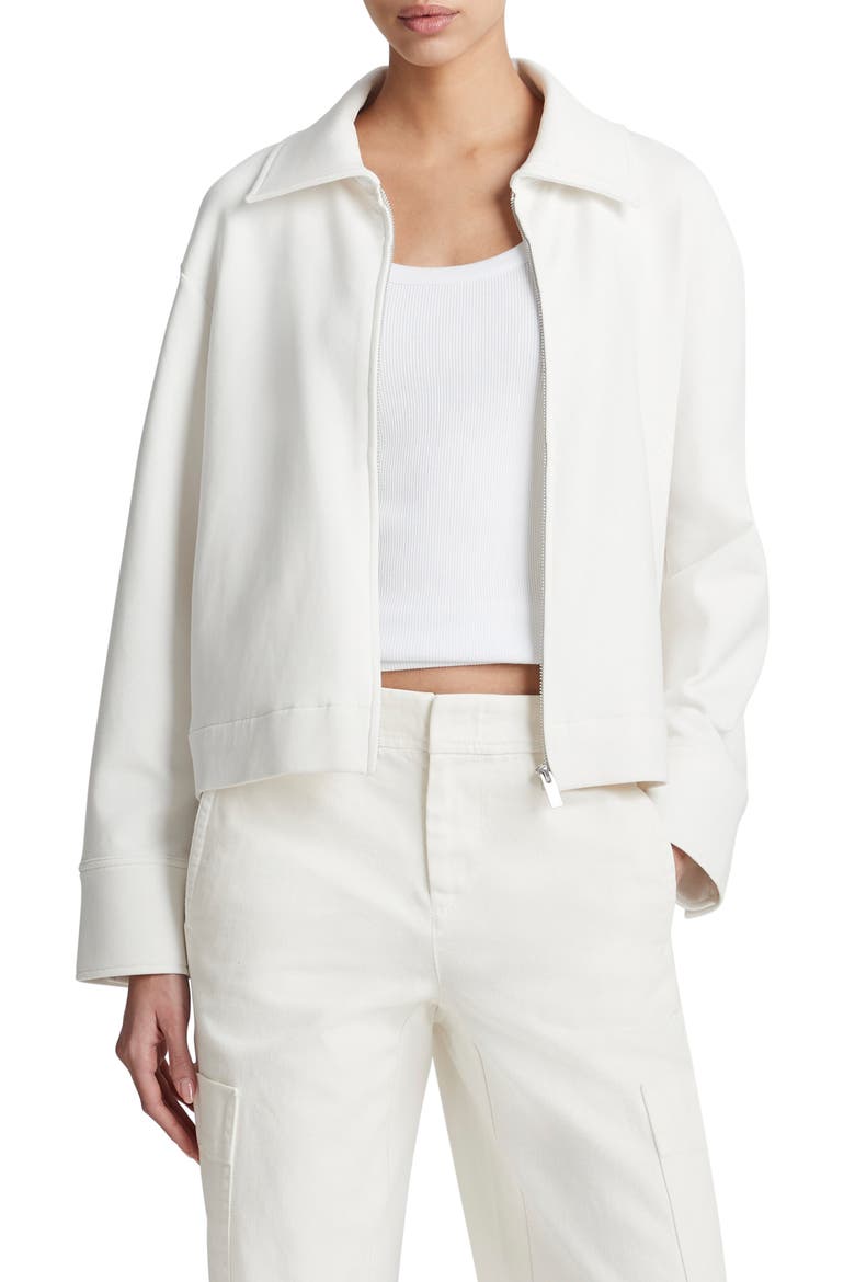 Cotton Blend Jacket, Main, color, OFF WHITE