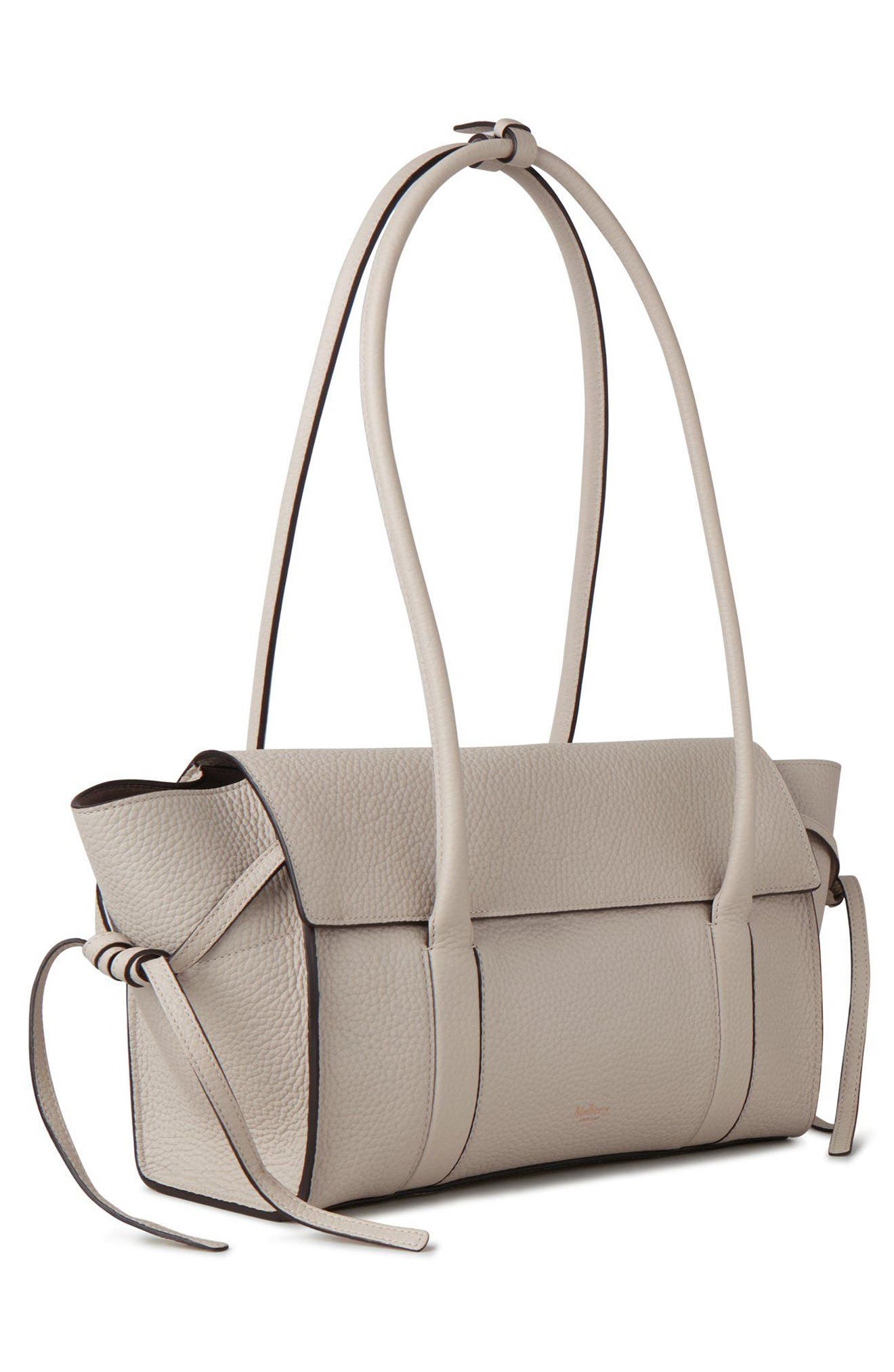 Mulberry Small Soft Bayswater Leather Satchel, Alternate, color, Chalk