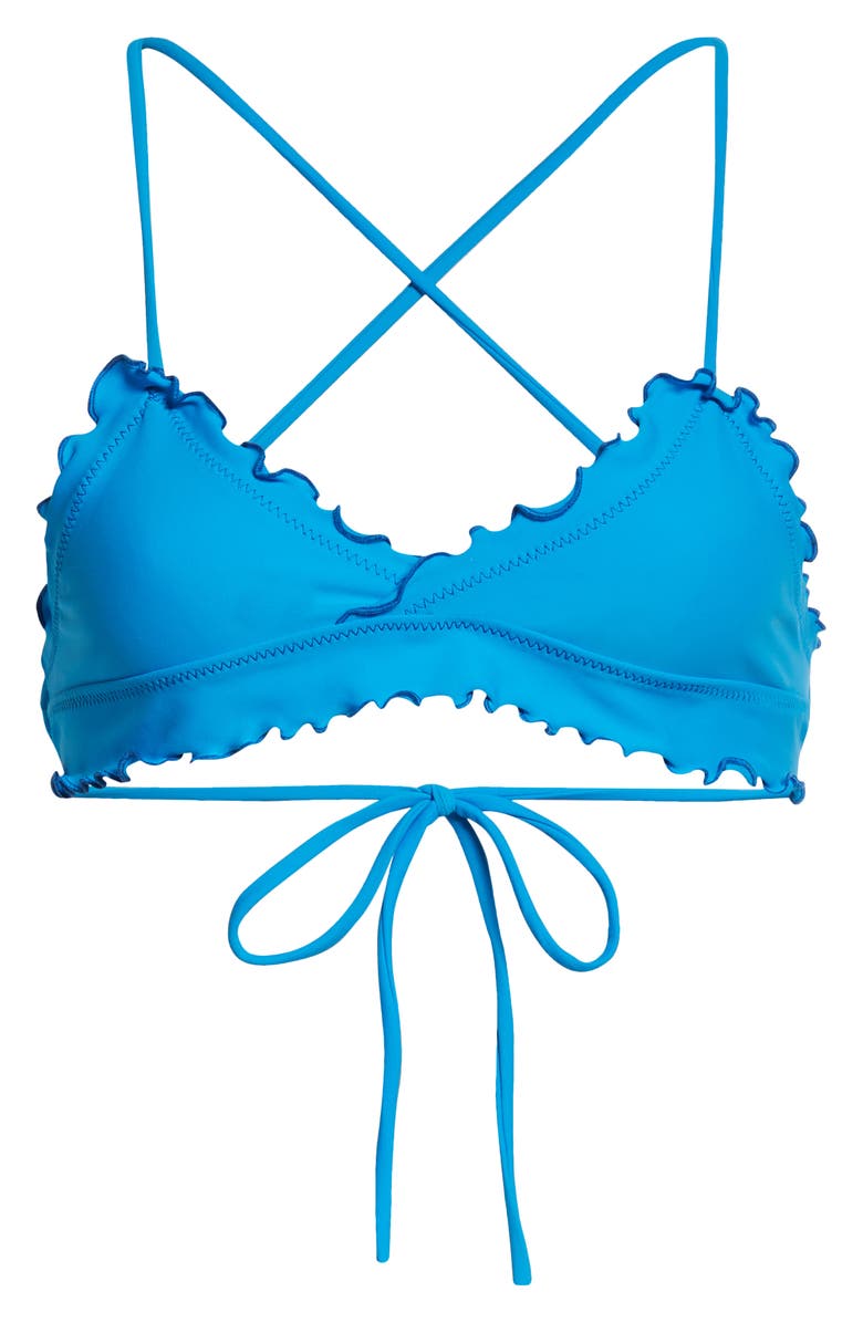 sherris Ruffle Bikini Top, Alternate, color, Electric Blue