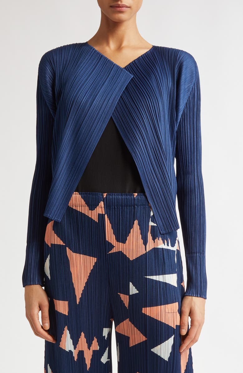 Pleats Please Issey Miyake Monthly Colors June Pleated Cardigan, Main, color,